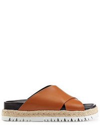 Marni Leather And Espadrille Slippers