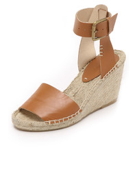 Soludos Open Toe Wedge Leather Espadrilles