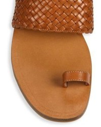 Diane von Furstenberg Chasia Braided Leather Flat Sandals