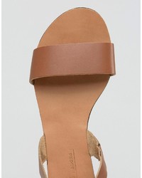 Asos Faro Leather Sling Back Flat Sandals