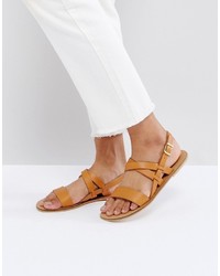 Asos Finally Leather Flat Sandals