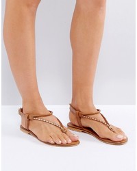 Asos Fixation Plaited Leather Flat Sandals