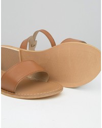 Asos Flique Wide Fit Leather Flat Sandals