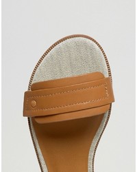 G Star G Star Claro Tan Leather Flat Sandals