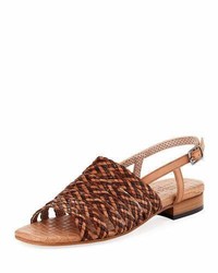 Sesto Meucci Goldie Woven Flat Sandal Neutral Multi