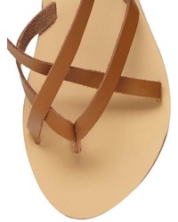 Leather Tan Spangle Sandals