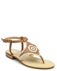 Jack Rogers Shelby Whipstitched Leather Sandals