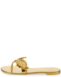 Giuseppe Zanotti Wings Metallic Flat Thong Sandal