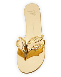 Giuseppe Zanotti Wings Metallic Flat Thong Sandal