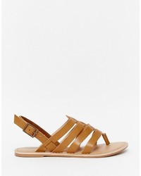 Park Lane Strappy Leather Flat Sandals