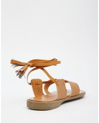Truffle Collection Beryl Ankle Tie Toepost Flat Sandals