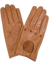 Forzieri Tan Perforated Italian Leather Driving Gloves