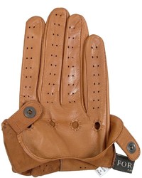 Forzieri Tan Perforated Italian Leather Driving Gloves