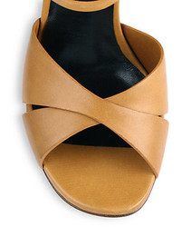 Saint Laurent Bianca Leather Platform Sandals