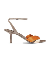 The Row Ribbons Leather And Satin Sandals