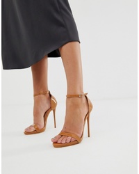 SIMMI Shoes Simmi London Sheena Caramel Barely There Heeled Sandals