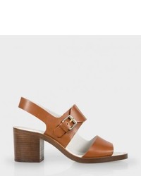 Paul Smith Tan Leather Leven Heeled Sandals