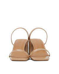 By Far Tan Patent Tanya Heeled Sandals