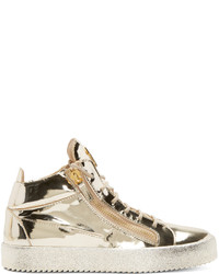 Giuseppe Zanotti Gold High Top Sneakers