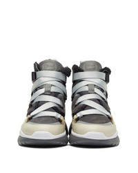 Chloé Grey And Beige Sonnie High Top Sneakers