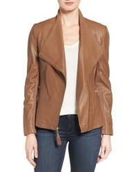 Via Spiga Asymmetrical Leather Jacket