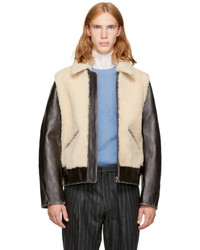 Acne Studios Brown Leather Level Jacket