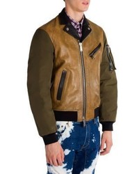 DSQUARED2 Colorblock Leather Jacket