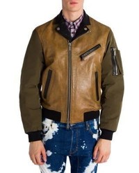 DSQUARED2 Colorblock Leather Jacket