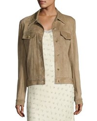 The Row Coltra Lambskin Leather Jacket Sand