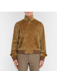 Prada Leather Trimmed Cotton Corduroy Jacket