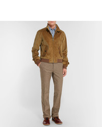 Prada Leather Trimmed Cotton Corduroy Jacket