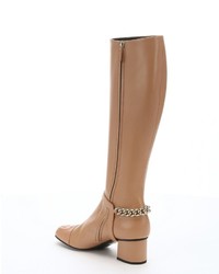 Gucci Camel Leather Soho Bridle Detail Knee High Boots