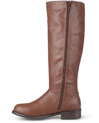 Journee Collection Cinch Knee High Lace Up Riding Boots