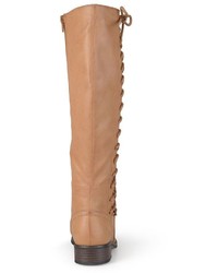 Journee Collection Cinch Knee High Lace Up Riding Boots
