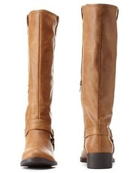 Charlotte Russe Harnessed Knee High Riding Boots