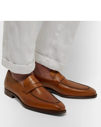 George Cleverley George Burnished Leather Penny Loafers