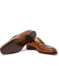 George Cleverley George Burnished Leather Penny Loafers