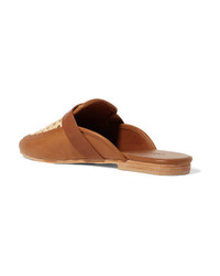 ST. AGNI Siena Leather And Rattan Slippers