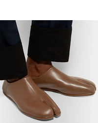 Maison Margiela Tabi Collapsible Heel Split Toe Leather Loafers