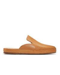 Feit Tan Hand Sewn Mule Loafers