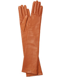 Tan Leather Long Gloves