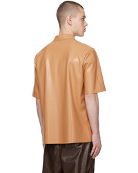 Nanushka Tan Bodil Vegan Leather Shirt
