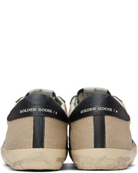 Golden Goose Beige Black Super Star Sneakers