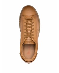 Santoni Lace Up Leather Sneakers