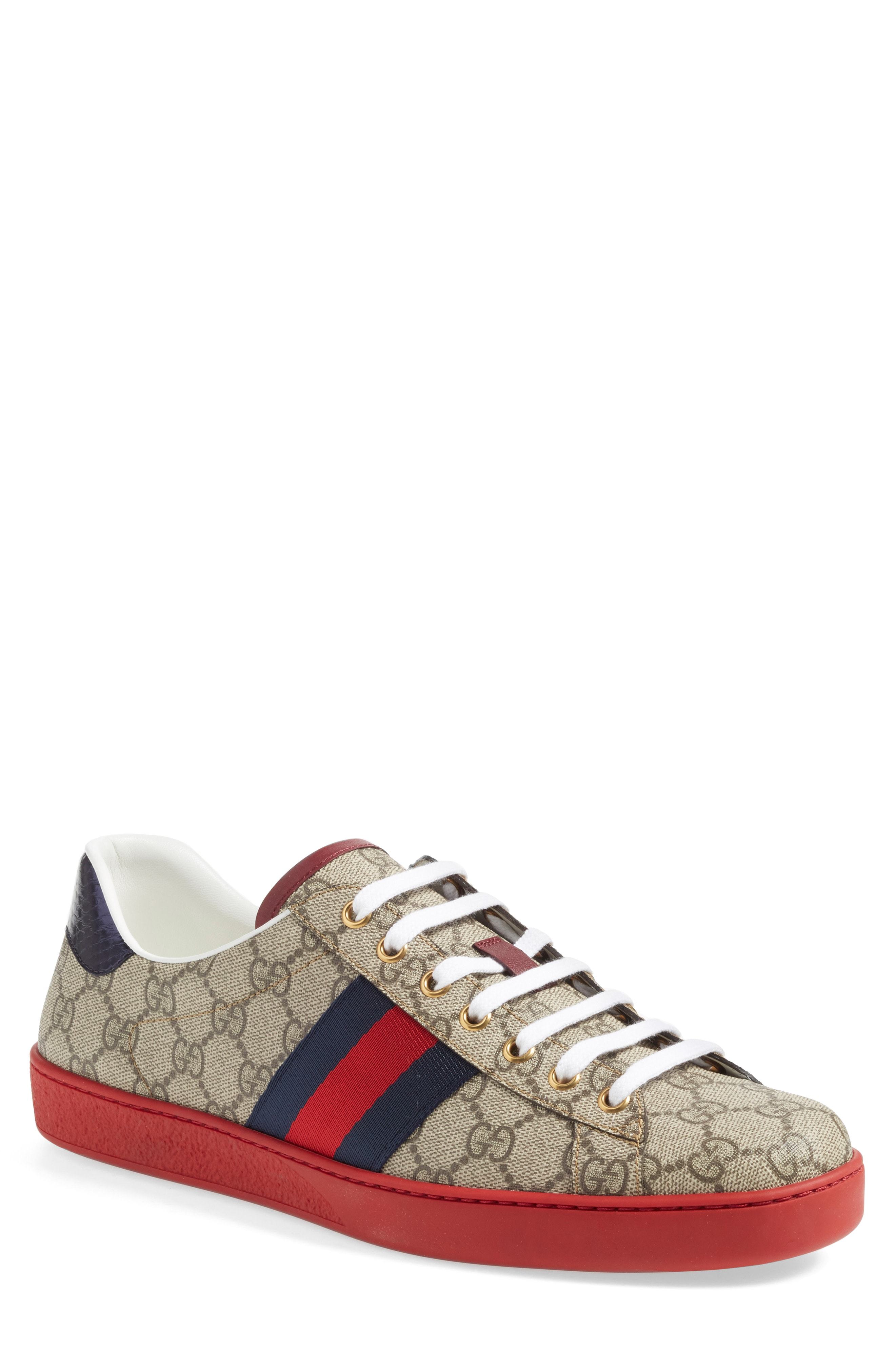 Gucci New Ace Webbed Low Top Sneaker 