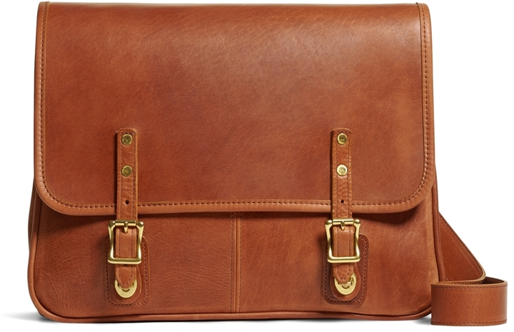 Brooks Brothers Jw Hulme Leather Flap Messenger Bag | Where to buy