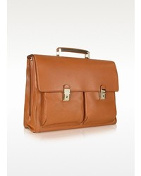 Moreschi Front Pockets Leather Briefcase Wlaptop Sleeve
