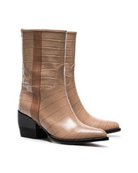 Chloé Brown 60 Snakeskin Effect Boots