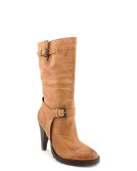 Mia Limited Edition Bianka Beige Leather Fashion Mid Calf Boots