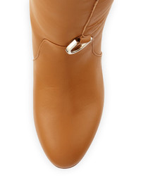 RED Valentino Mid Calf Leather Boot Sand